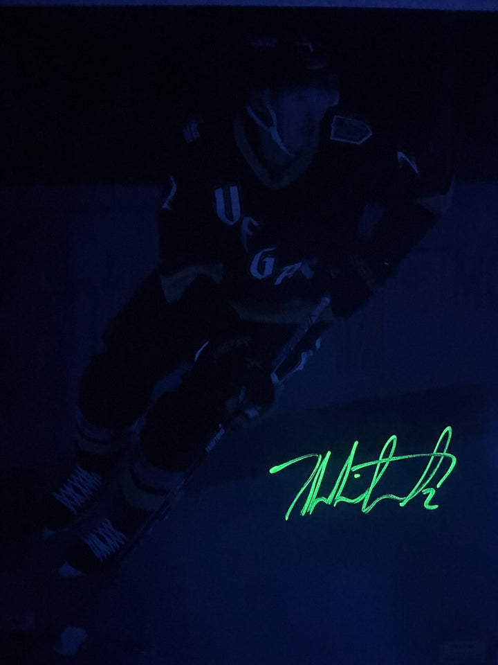 Zach Whitecloud Vegas Golden Knights Glow in the Dark Signed 11x14 Photo IGM COA
