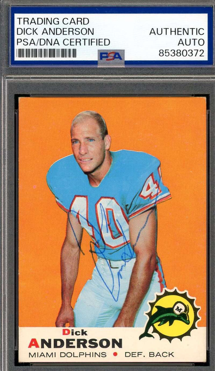 Dick Anderson PSA DNA Vintage Signed 1969 Topps Rookie Autograph