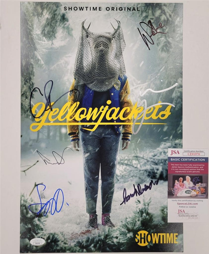 Yellowjackets Cast (6) signed 11x17 photo poster Ricci Lynskey Kole Hanratty JSA
