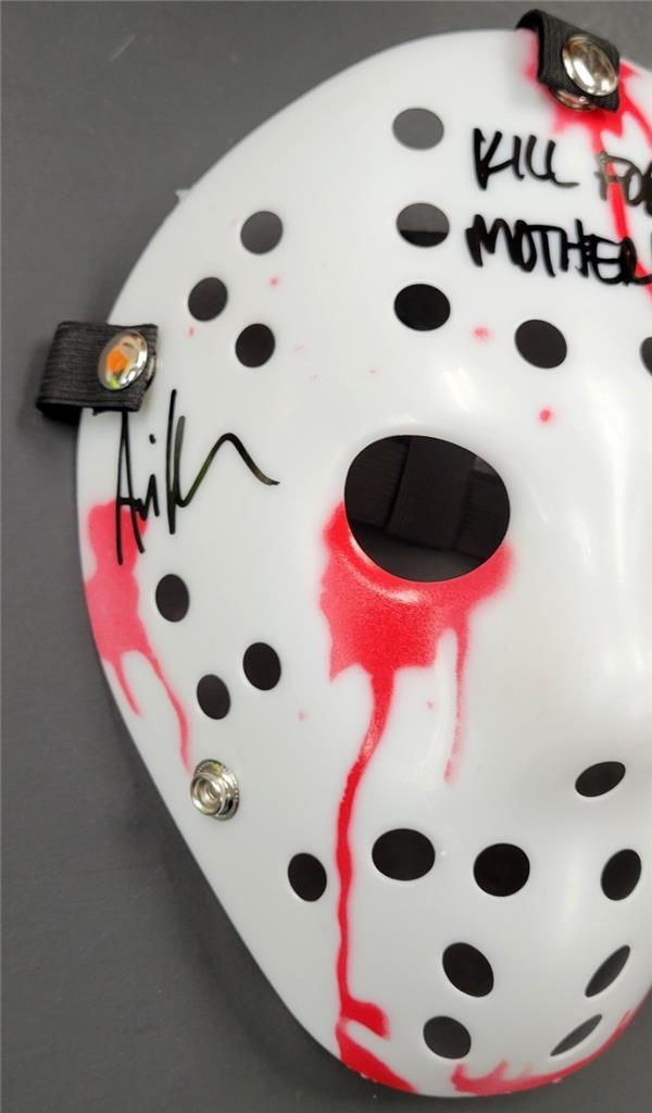 Ari Lehman signed "Kill For Mother" Friday the 13th Mask autograph Beckett BAS