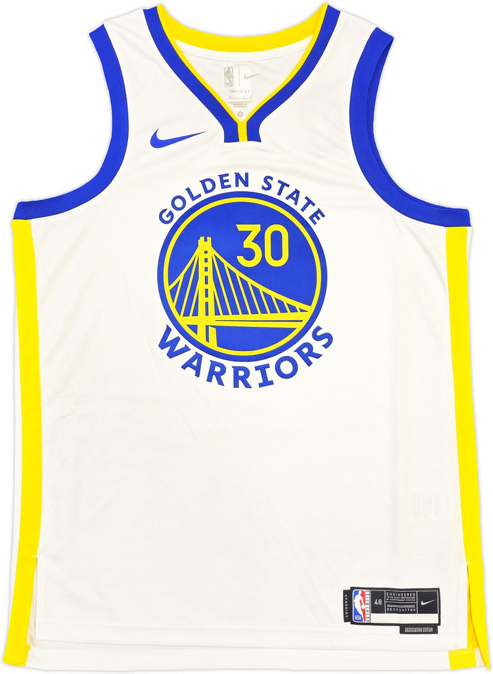 Warriors Stephen Curry Auto White Nike Swingman Association Edt Jersey Sz 48 JSA