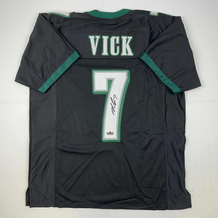 Facsimile Autographed Michael Mike Vick Philadelphia Black Reprint Jersey Men XL