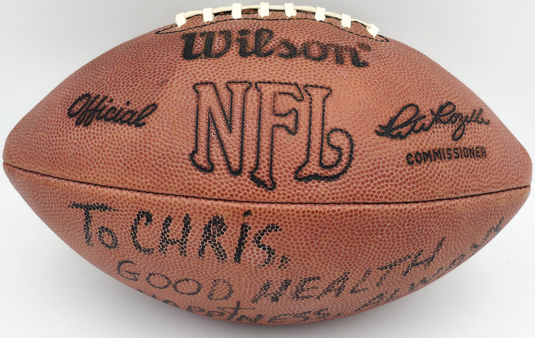 Ray Nitschke Auto NFL Wilson Leather Game Football Green Bay Packers Chris BAS