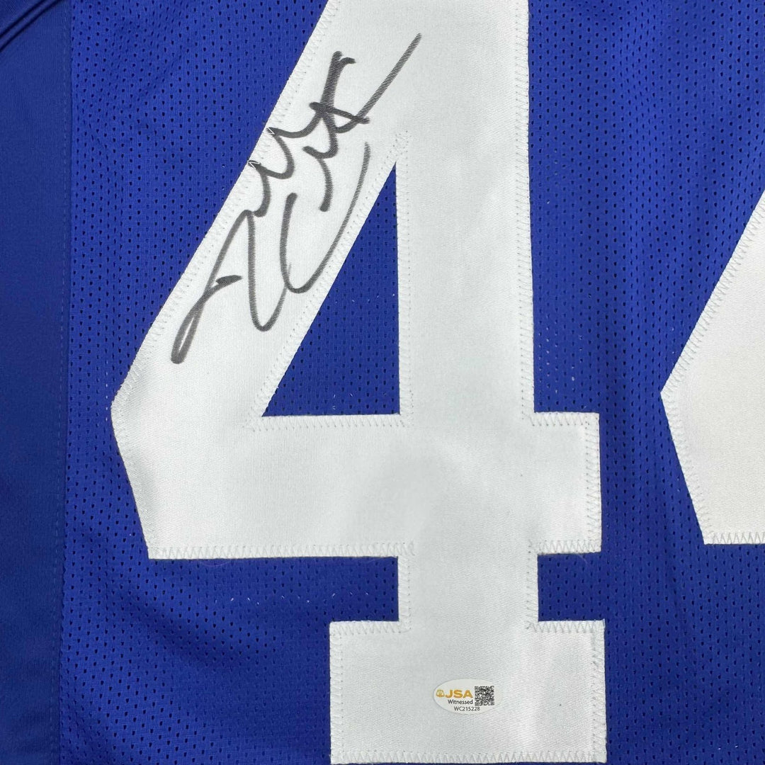 Autographed/Signed DALLAS CLARK Indianapolis Blue Jersey JSA COA Auto