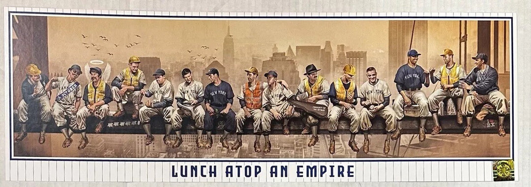 Yankees Lunch Atop Empire 8x24 Litho Photo Derek Jeter Mickey Mantle Babe Ruth