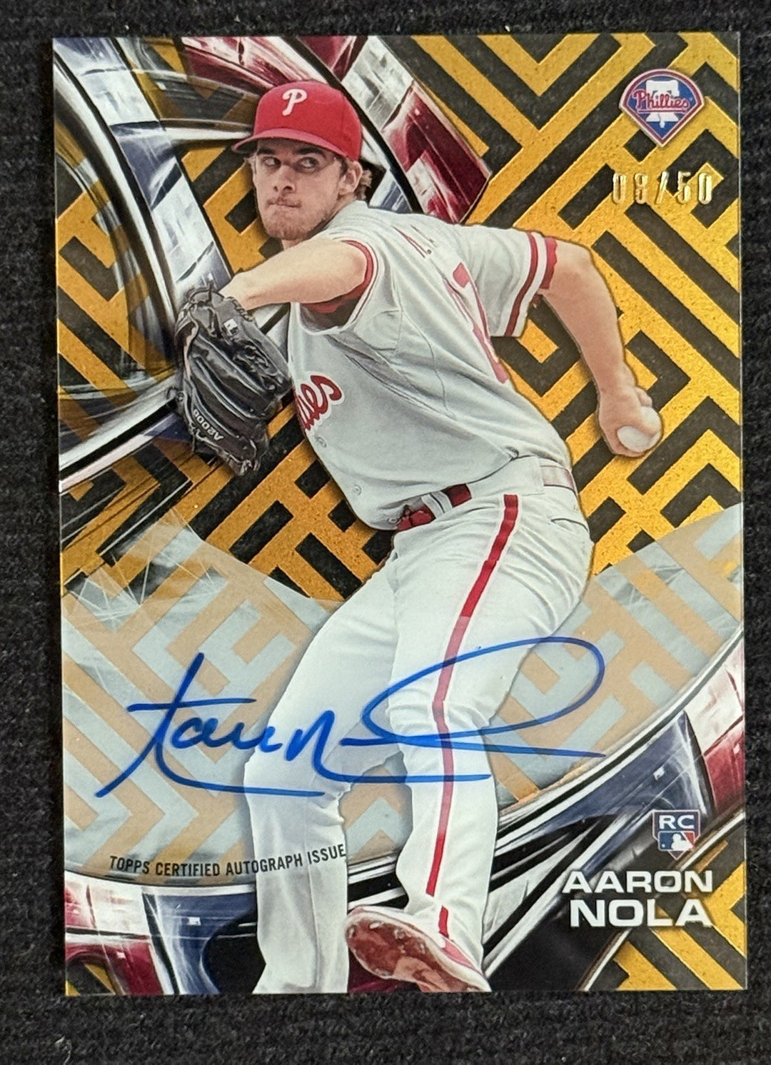 2016 Topps High Tek Rookie Mint On Card Auto #HT-AN Aaron Nola /50 Phillies Rc