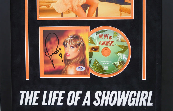 Taylor Swift Signed CD Cover Custom Framed PSA The Life of a Showgirl