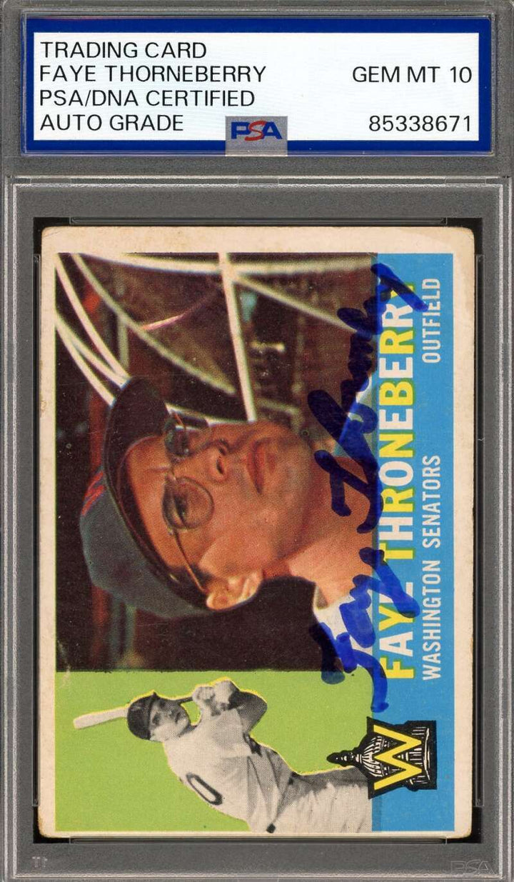 Faye Throneberry Gem Mint 10 PSA DNA Signed 1960 Topps Autograph