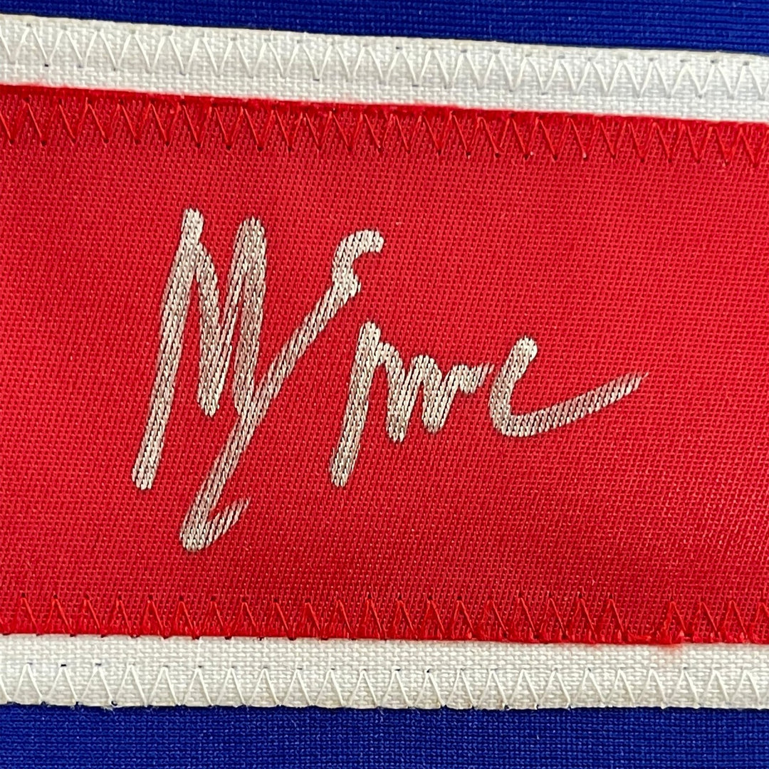 Framed Signed Mike Eruzione 35x39 Blue Miracle USA Jersey JSA COA