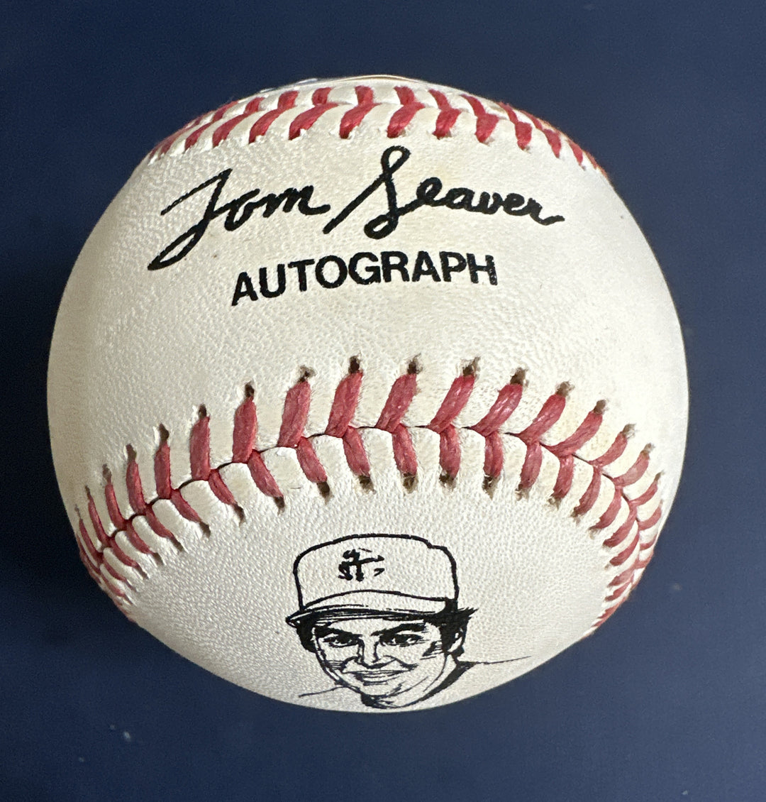 TOM SEAVER #41 Mets Signed Autograph Logo Photo Baseball Rare Psa Coa Hof