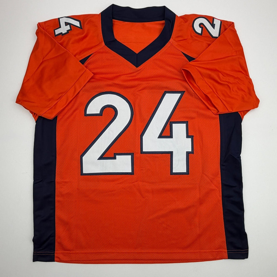 Autographed/Signed Champ Bailey Denver Orange Football Jersey Beckett COA