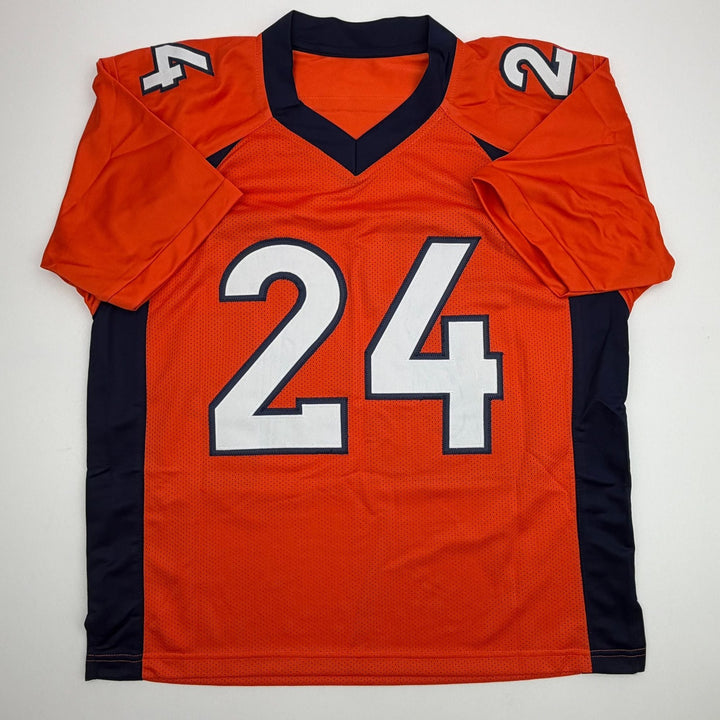 Autographed/Signed Champ Bailey Denver Orange Football Jersey Beckett COA