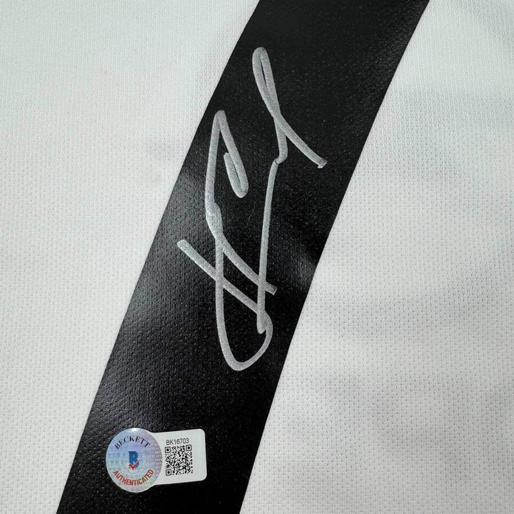 Autographed/Signed Andriy Shevchenko AC Milan White Soccer Futbol Jersey BAS COA