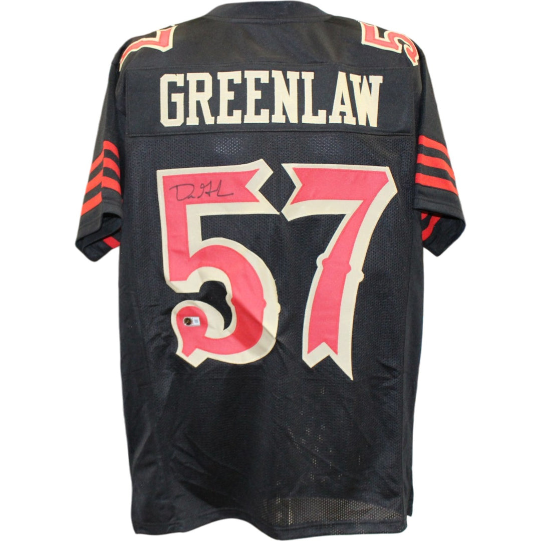 Dre Greenlaw Signed Pro Style Sz XL Rivalries Jersey Beckett Witness 57258