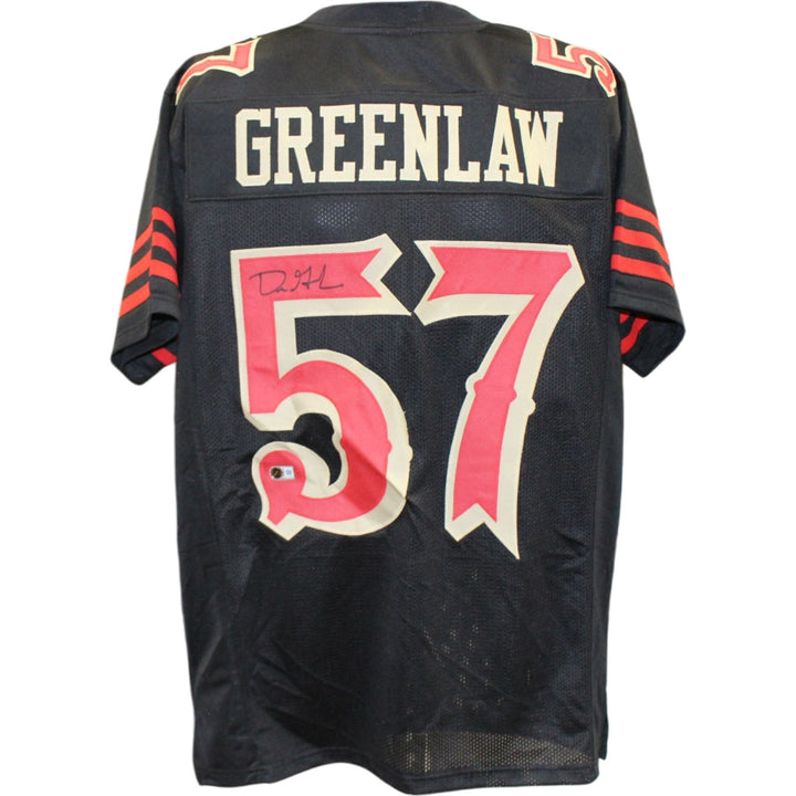 Dre Greenlaw Signed Pro Style Sz XL Rivalries Jersey Beckett Witness 57258