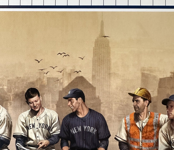 NY Yankees Lunch Atop An Empire 12x36 Litho Photo Jeter Mantle Joe Dimaggio COA
