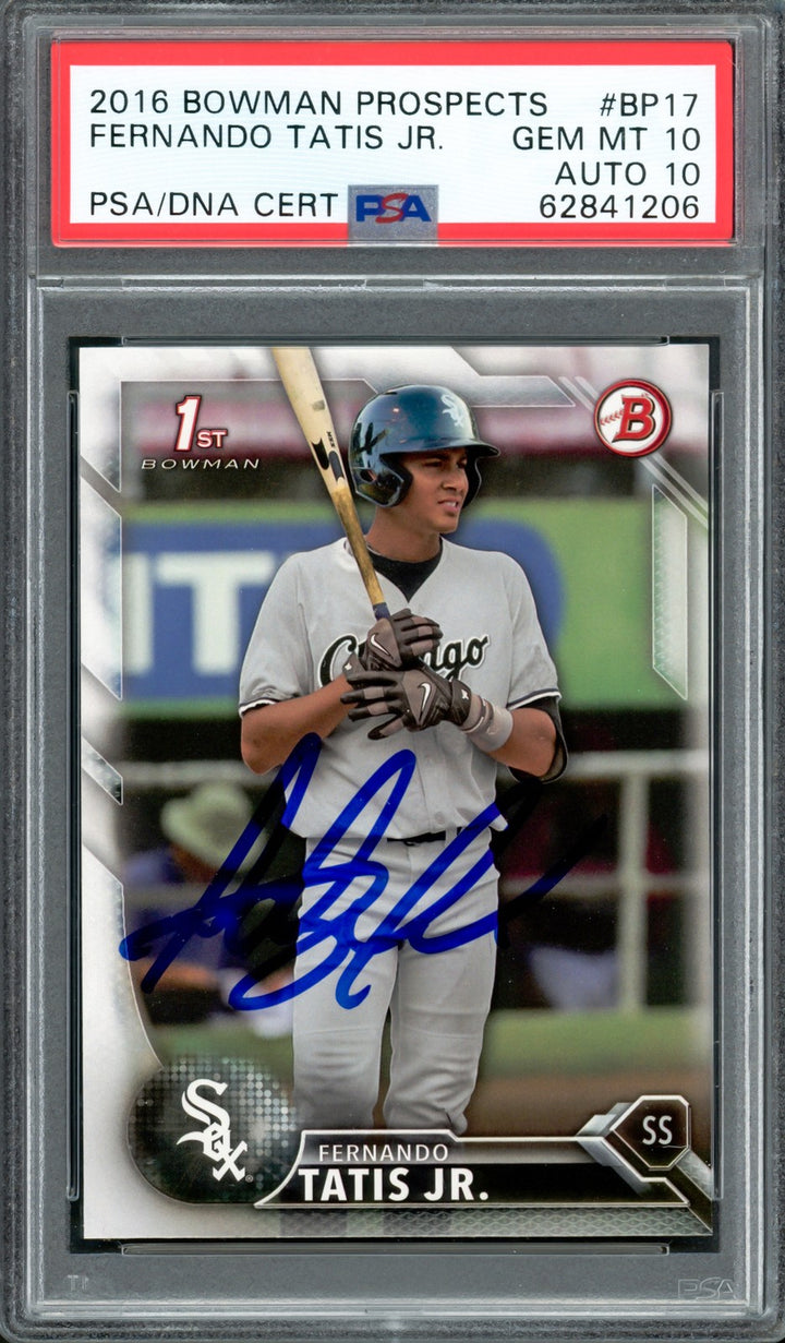 Fernando Tatis Jr. Signed 2016 Bowman Prospects RC BP17 PSA 10 Sig 10 PSA/DNA