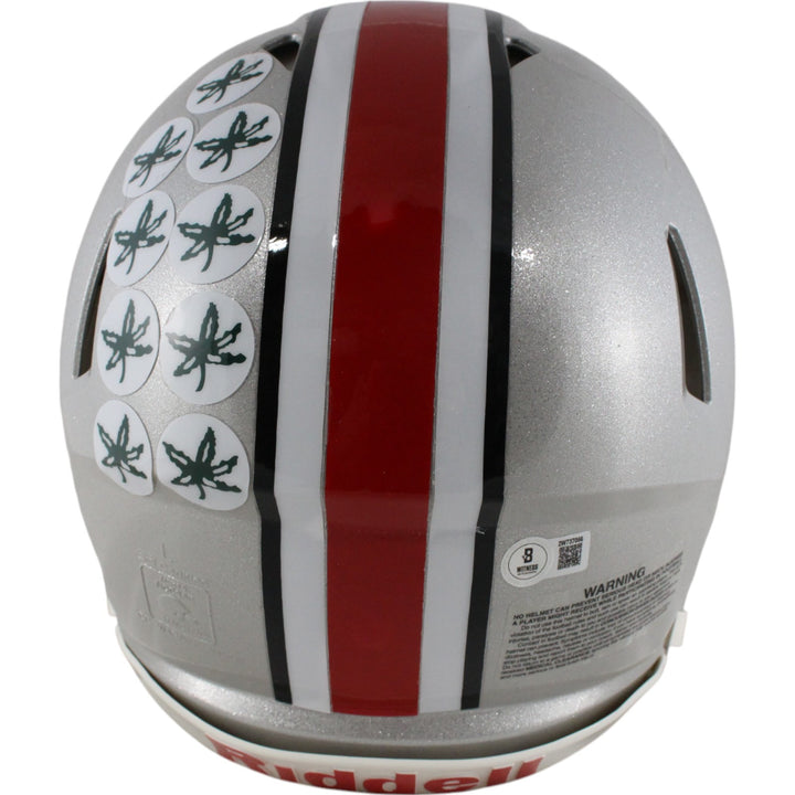 Quinshon Judkins Autographed\ Ohio State Buckeyes Pro Helmet 2 Ins Beckett 49645