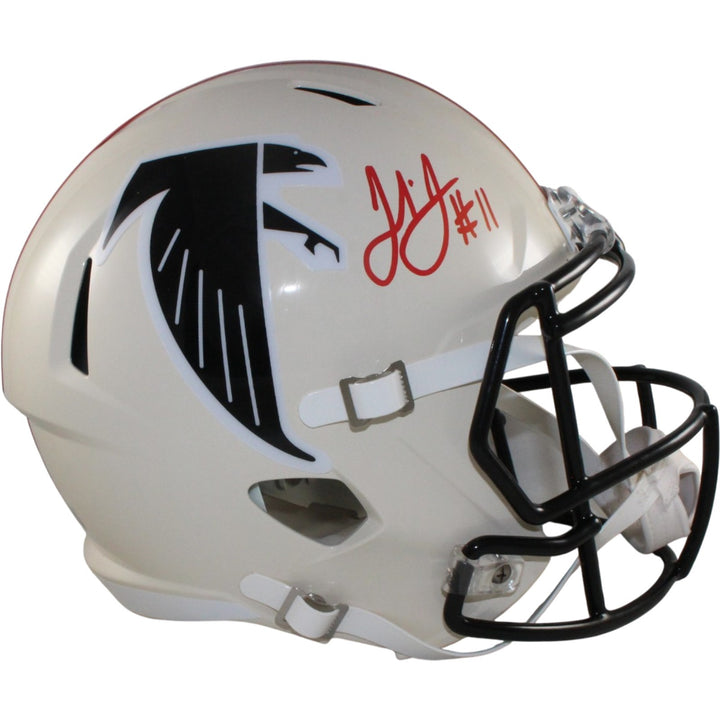 Julio Jones Autographed Atlanta Falcons F/S Retro Helmet Beckett Witness 56447