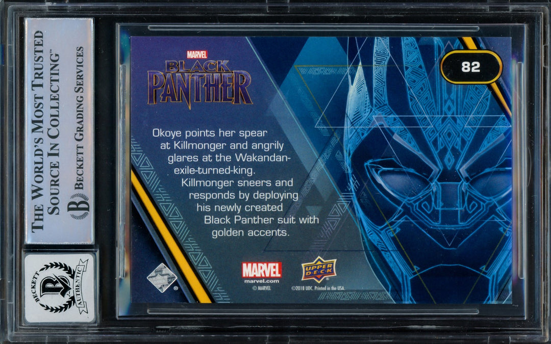 Michael B Jordan Auto 2018 UD Black Panther Silver Foil Card 82 Sig10 KillMonger