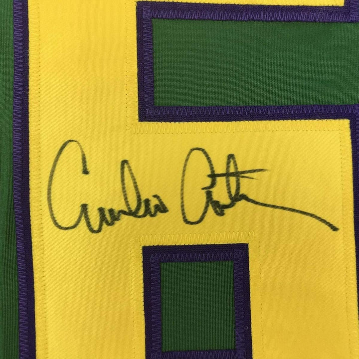 Autographed/Signed Emilio Estevez Gordon Bombay Green Jersey PSA/DNA COA