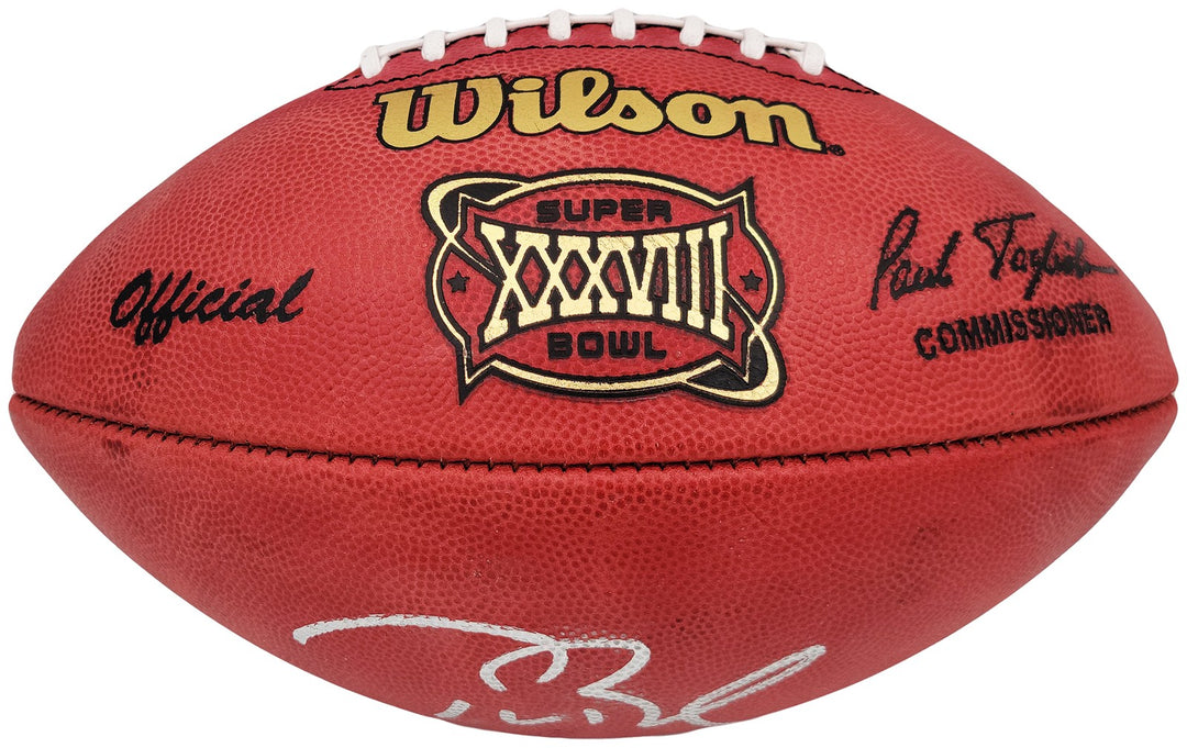 Tom Brady Auto Official NFL Leather SB XXXVIII Logo Football Buccaneers Fanatics