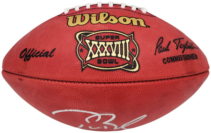 Tom Brady Auto Official NFL Leather SB XXXVIII Logo Football Buccaneers Fanatics