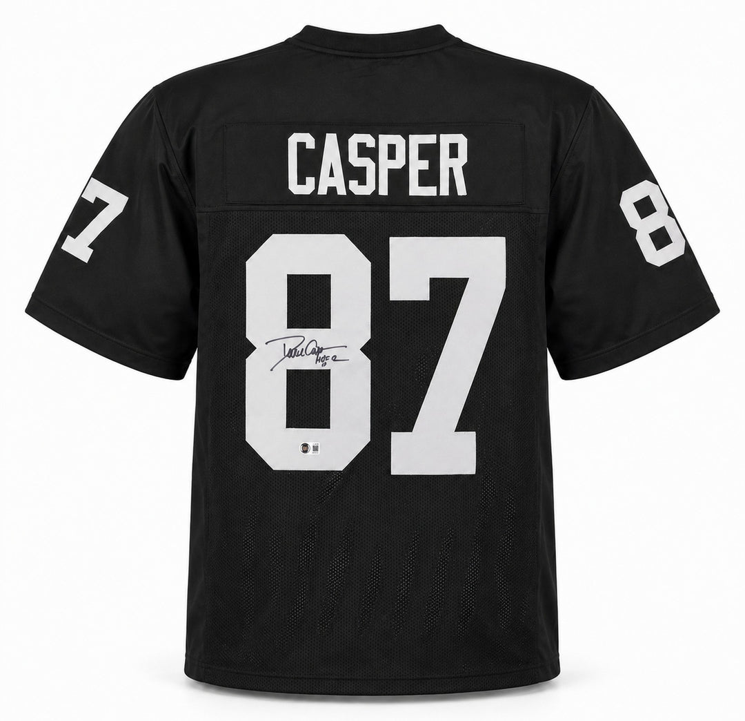 Oakland Raiders Dave Casper Signed Black Jersey "HOF 02" Beckett BAS Witness