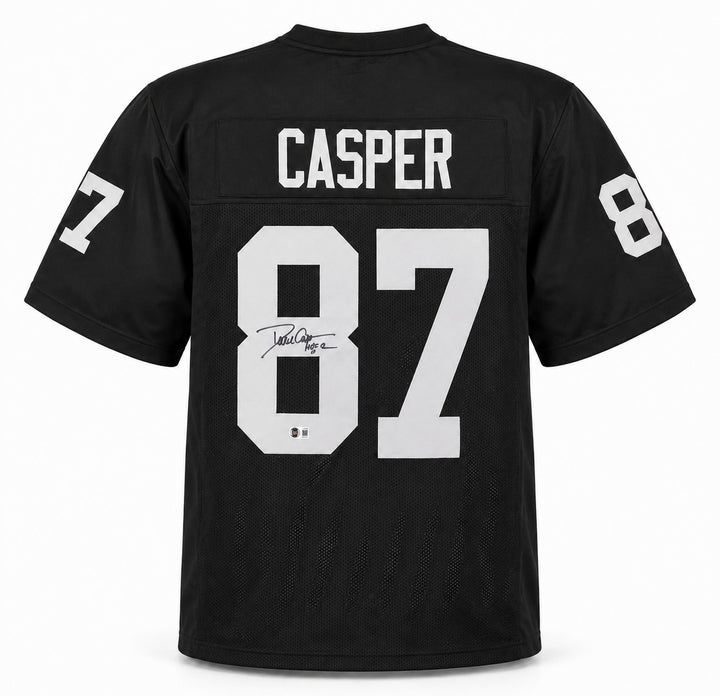 Oakland Raiders Dave Casper Signed Black Jersey "HOF 02" Beckett BAS Witness