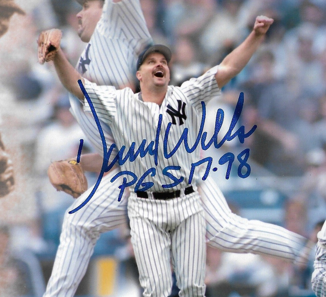 Don Larsen David Cone Wells Yankees signed PG 8x10 Photo Framed 3 auto PSA LOA