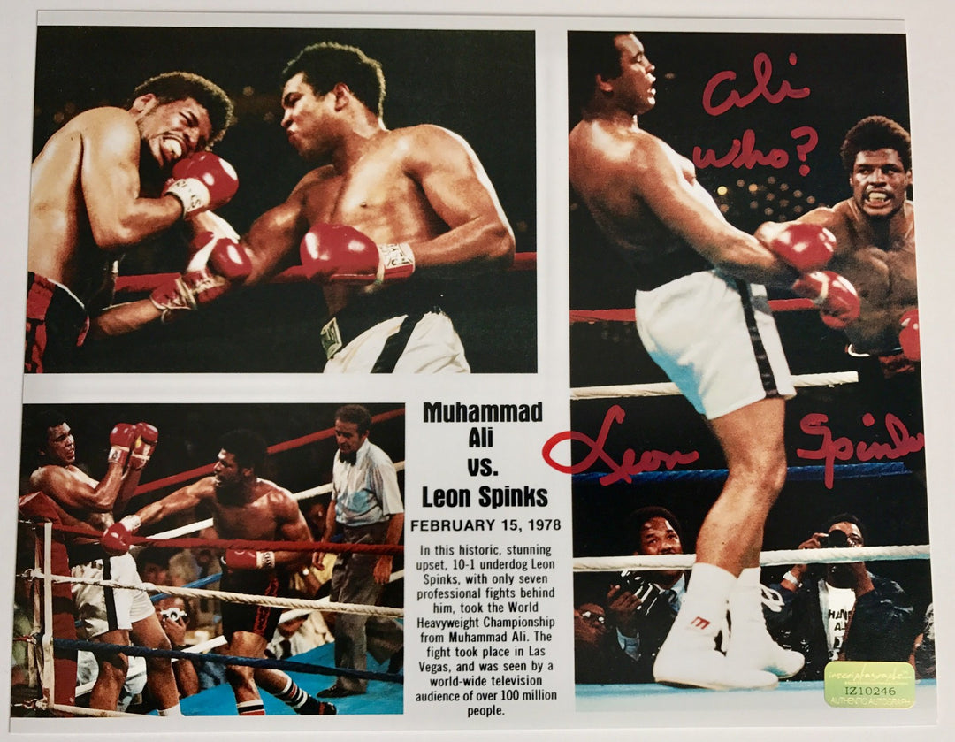 Leon Spinks Signed 8x10 Inscribed "Ali Who?" COA Inscriptagraphs 8x Muhammad
