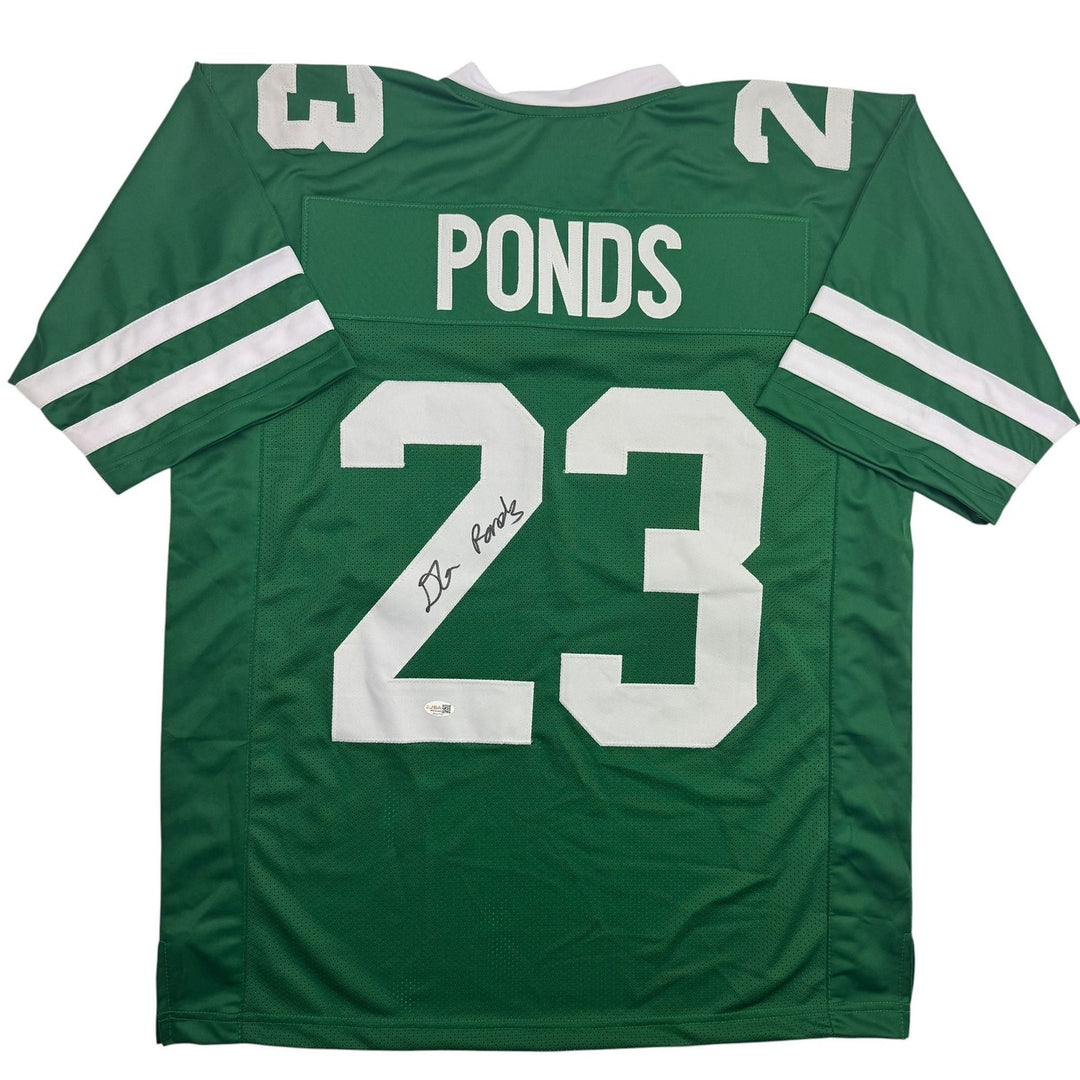 Autographed/Signed D'Angelo Ponds New York Green Football Jersey JSA COA