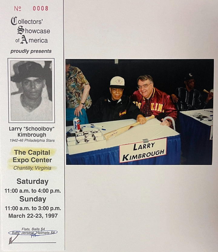 Larry Kimbrough signed Richmond Giants B&W 8x10 Photo Framed - COA/Show Ticket