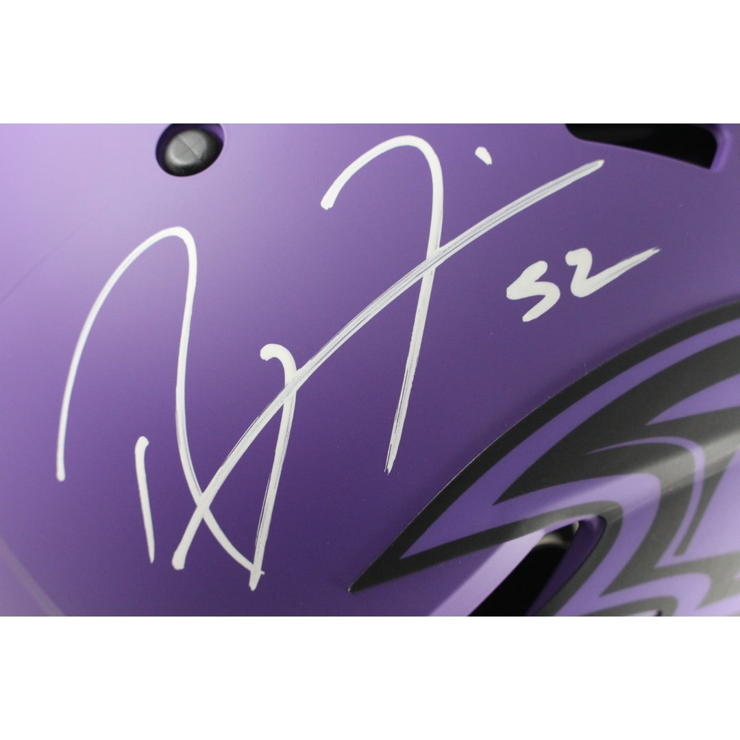 Ray Lewis Autographed Baltimore Ravens Rave Authentic Helmet Beckett 49545