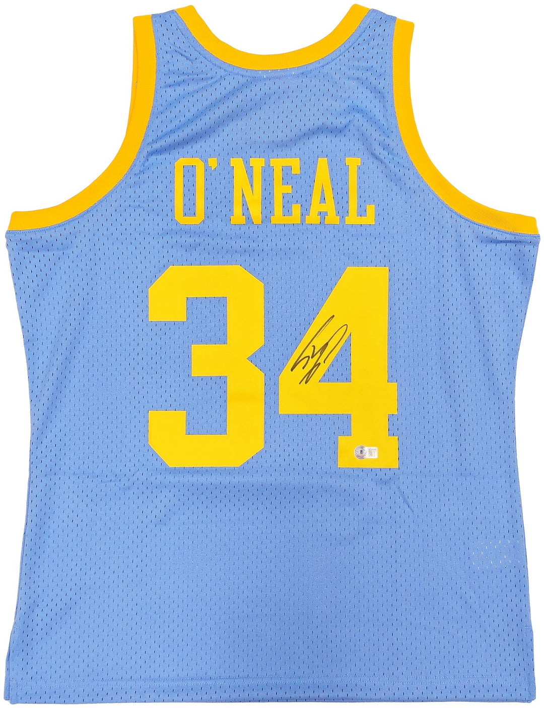 Lakers Shaquille ONeal Auto Blue Auth Mitchell Ness 01 HWC Swingman Jersey L BAS