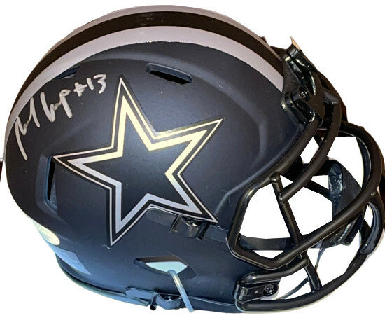 Michael Gallup signed Dallas Cowboys Riddell Speed Eclipse Mini Helmet #13- JSA