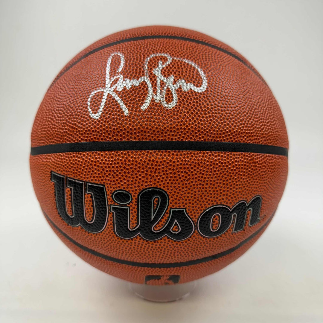Autographed/Signed Larry Bird Boston Celtics Full Size Wilson JSA COA