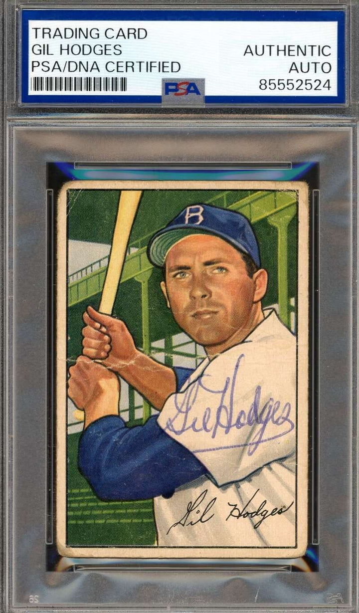 Gil Hodges PSA DNA Vintage Signed 1952 Bowman Autograph