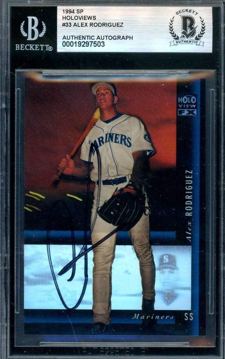Alex Rodriguez Beckett BAS Signed 1994 Upper Deck SP Holoviews Rookie Autograph