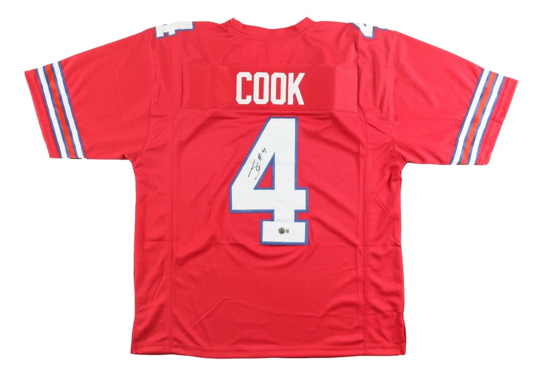 James Cook Buffalo Signed Red Football Jersey BAS