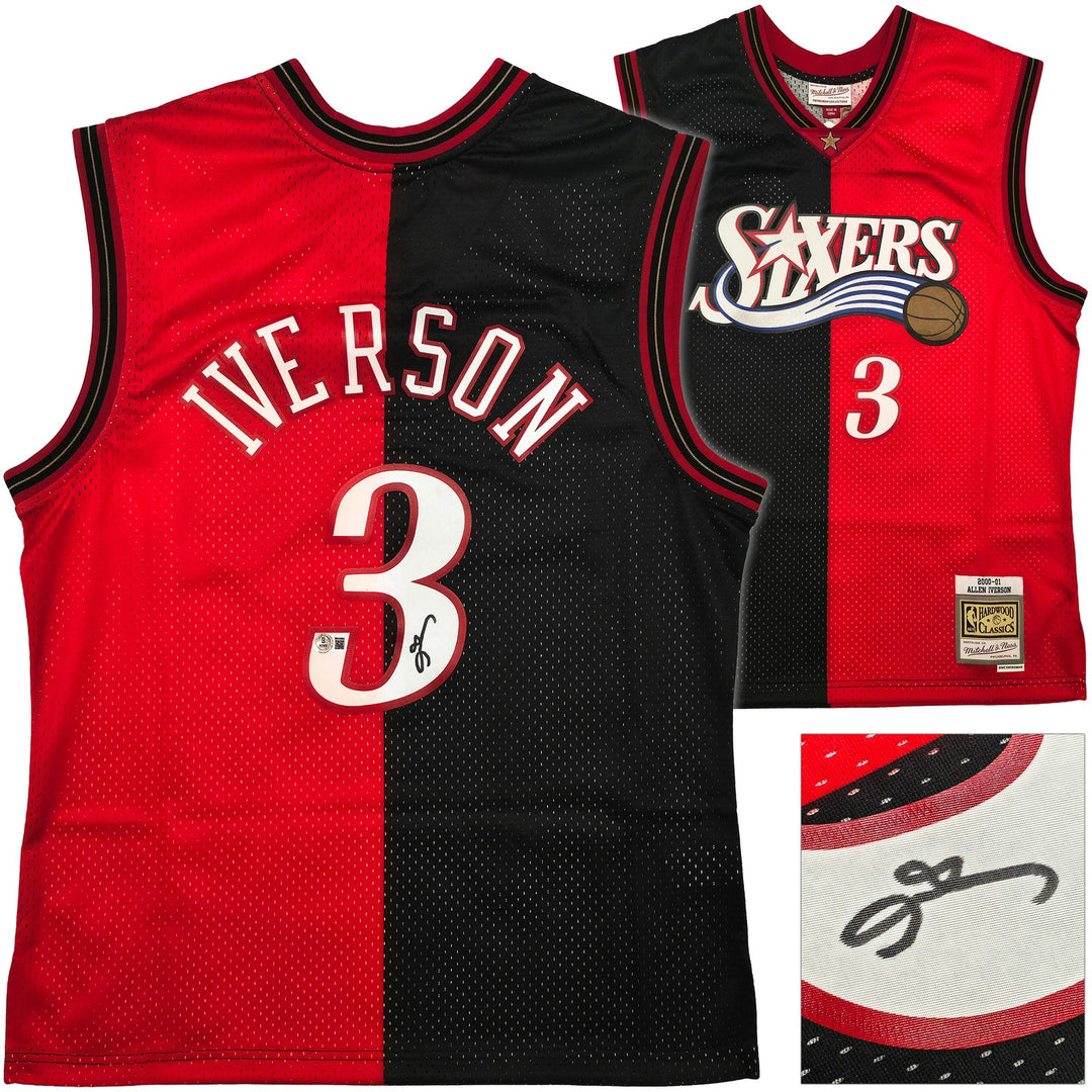 Philadelphia 76ers Allen Iverson Black Signed Auth Swingman Jersey Beckett BAS