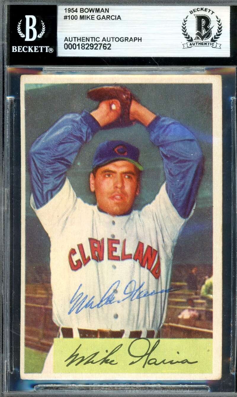 Mike Garcia Beckett BAS  Vintage Autograph 1954 Bowman Signed