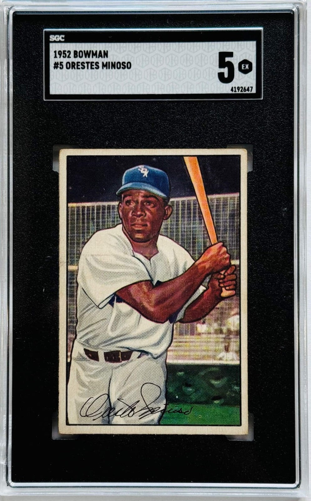 Orestes Minoso 1952 Bowman #5 Card SGC 5