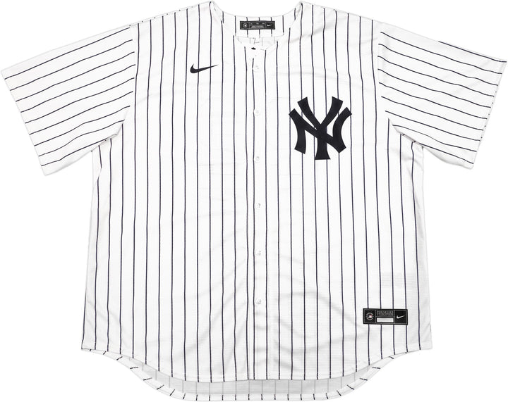 Yankees Juan Soto Signed White W/Pinstripes Nike Jersey Size XXL Beckett