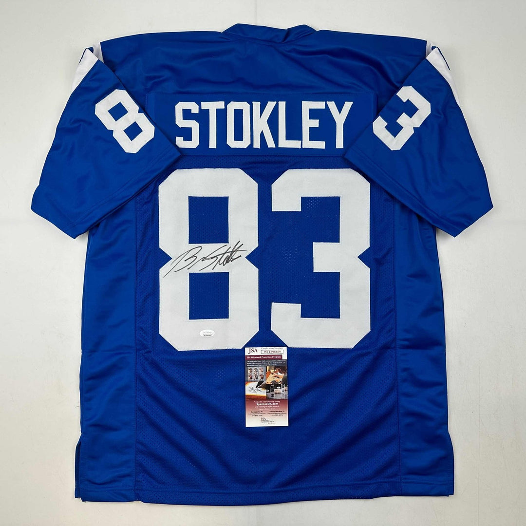Autographed/Signed Brandon Stokley Indianapolis Blue Jersey JSA COA