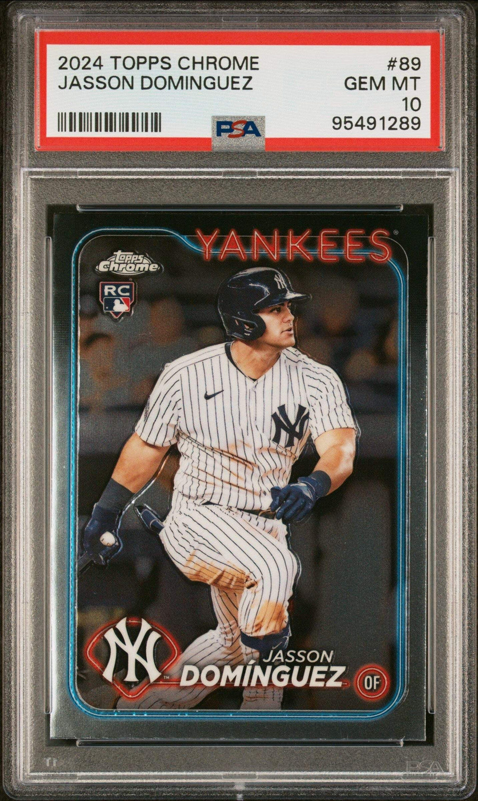 Graded 2024 Topps Chrome Jasson Dominguez #89 Rookie RC Baseball Card PSA 10 Gem