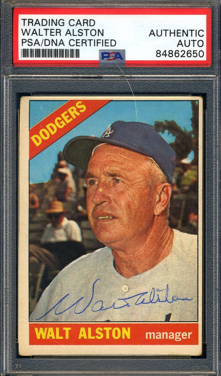 Walter Alston PSA DNA Coa Signed 1966 Topps Autograph
