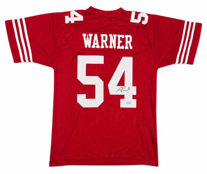 San Francisco 49ers Fred Warner Signed Red Jersey Beckett BAS QR