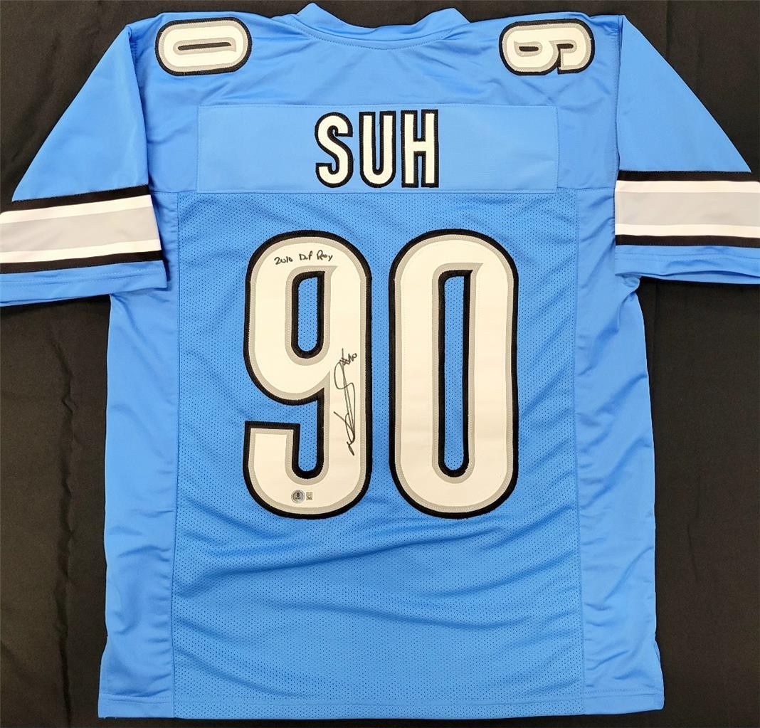 Ndamukong Suh signed "2010 Def ROY" Detroit Lions Jersey autograph BAS Beckett