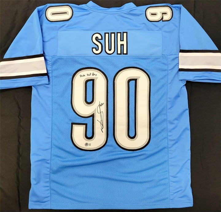 Ndamukong Suh signed "2010 Def ROY" Detroit Lions Jersey autograph BAS Beckett